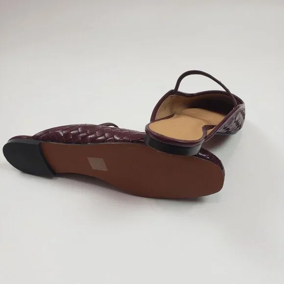 Madewell Burgundy Woven Leather Mary Jane Flats - Picture 14 of 16